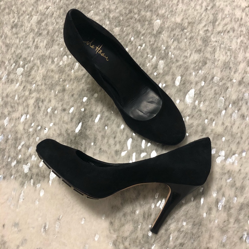 Cole Haan Suede Round Toe Pumps